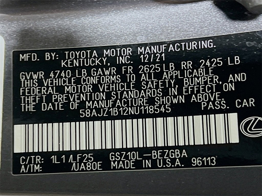 2022 Lexus ES 350 F SPORT