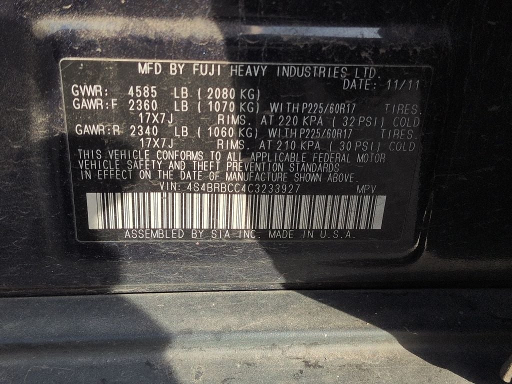 2012 Subaru Outback 2.5i Premium