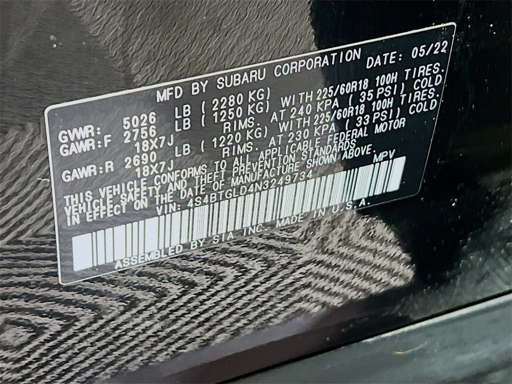 2022 Subaru Outback Onyx Edition XT