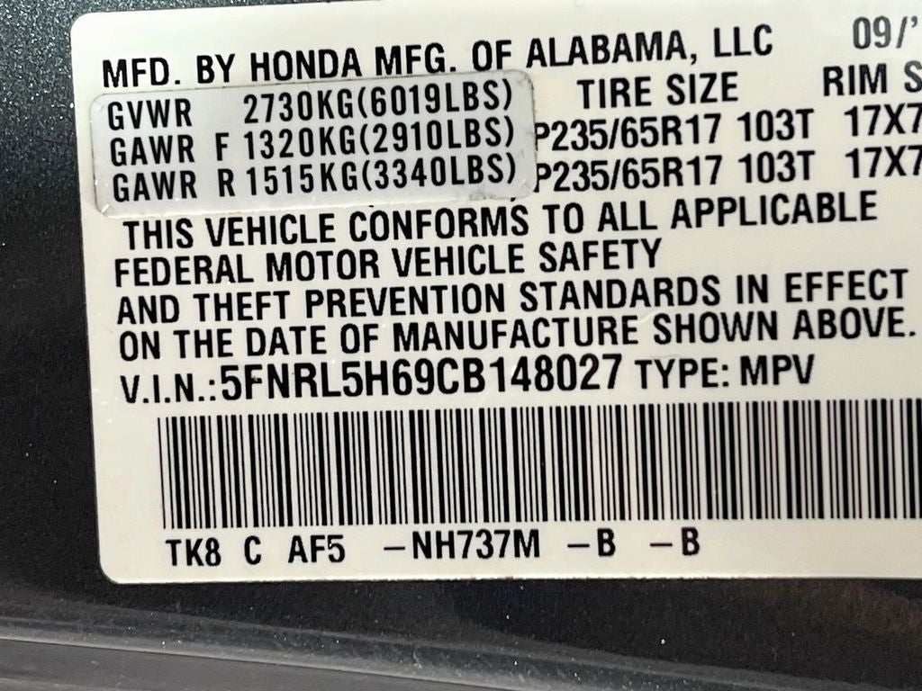 2012 Honda Odyssey EX-L