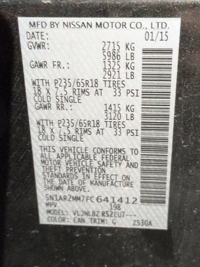 2015 Nissan Pathfinder S