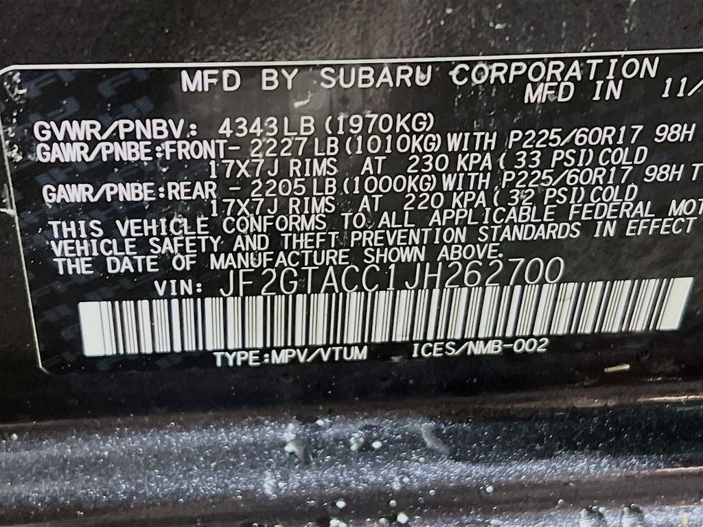 2018 Subaru Crosstrek 2.0i Premium