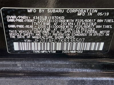 2019 Subaru Crosstrek 2.0i Premium