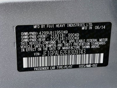 2014 Subaru Impreza 2.0i Sport Premium
