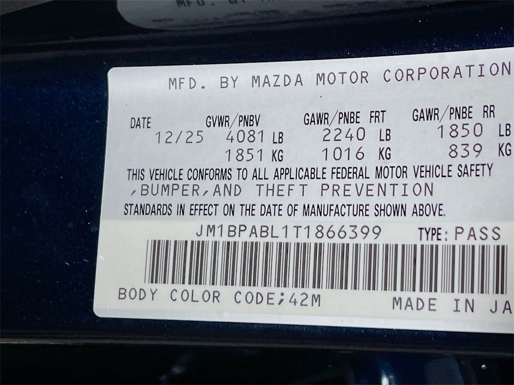 2026 Mazda Mazda3 Sedan 2.5 S Select Sport