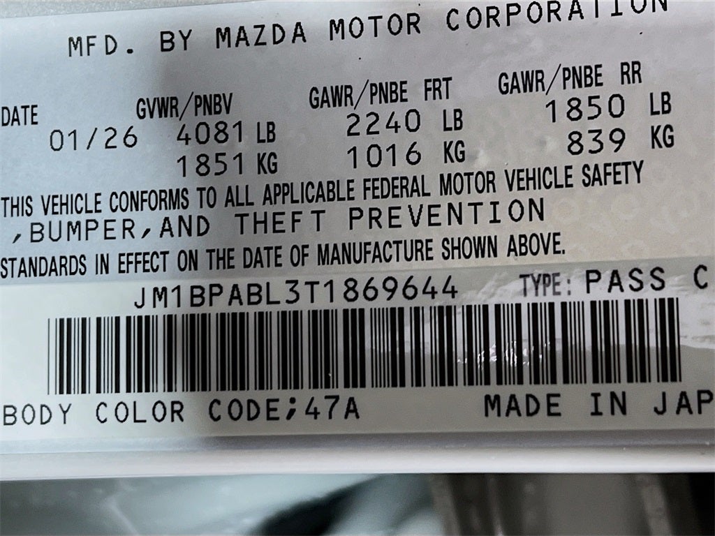 2026 Mazda Mazda3 Sedan 2.5 S Select Sport