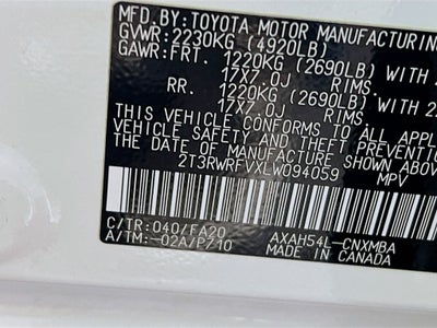2020 Toyota RAV4 Hybrid XLE