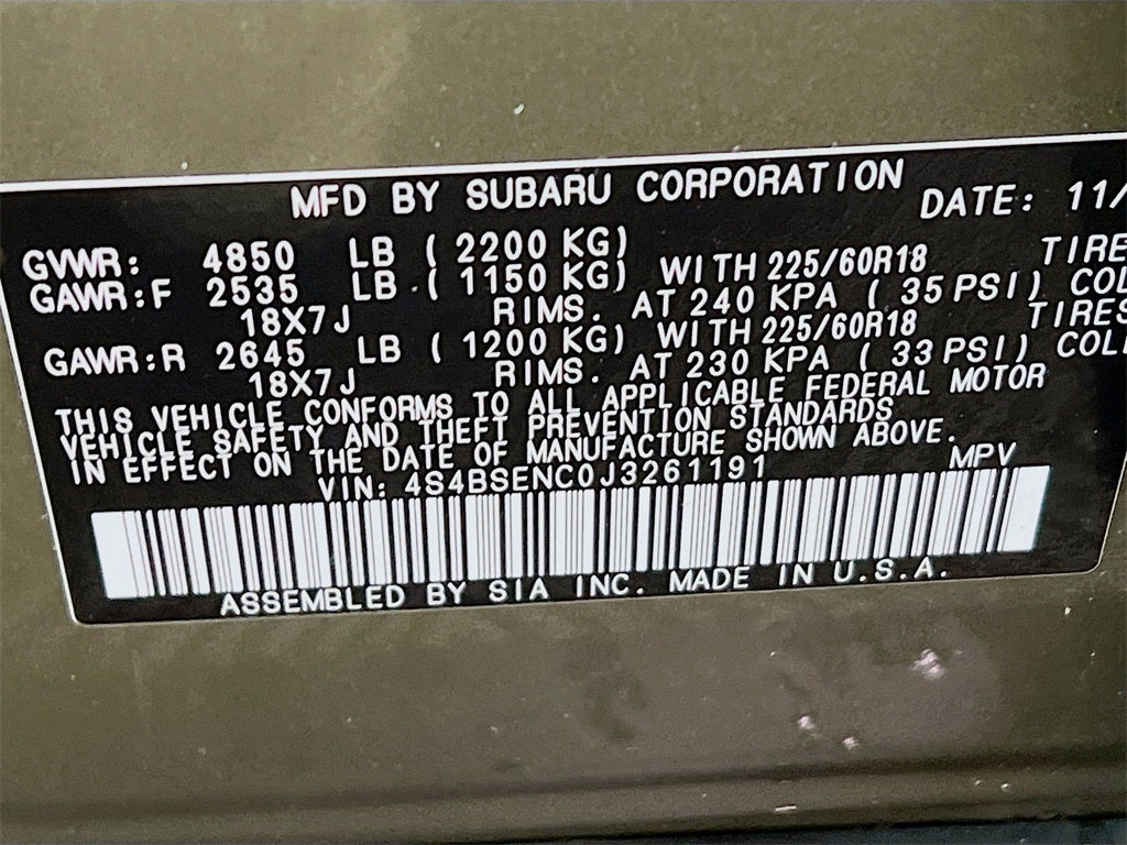 2018 Subaru Outback 3.6R Limited