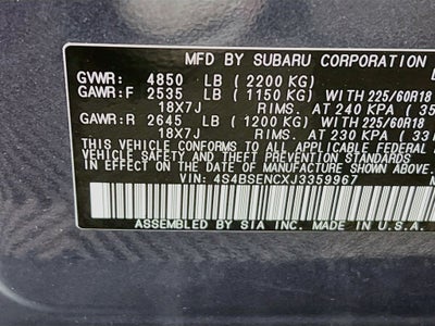 2018 Subaru Outback 3.6R Limited