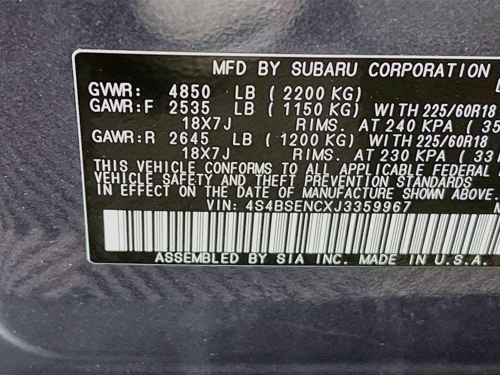 2018 Subaru Outback 3.6R Limited