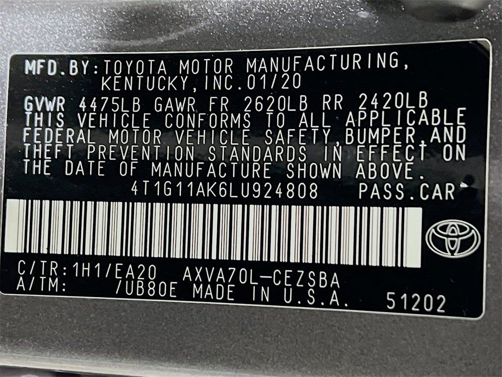 2020 Toyota Camry SE