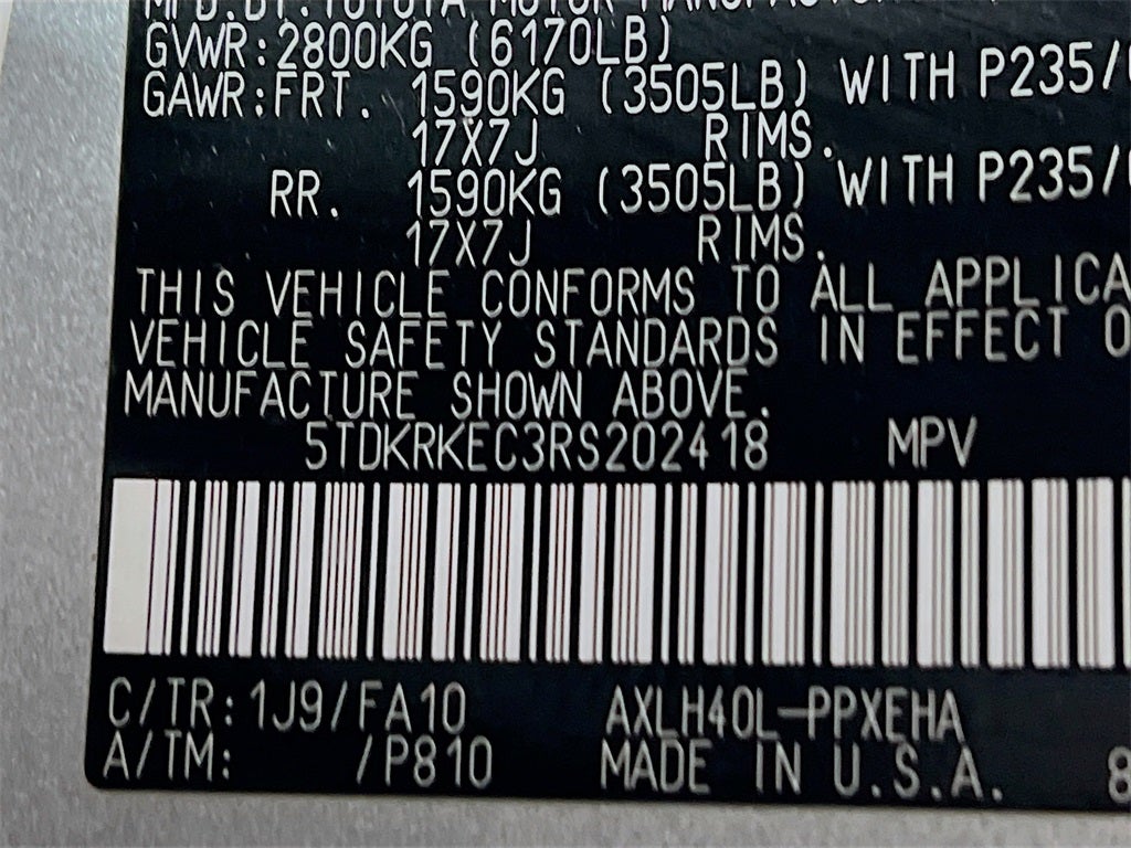 2024 Toyota Sienna LE 8 Passenger