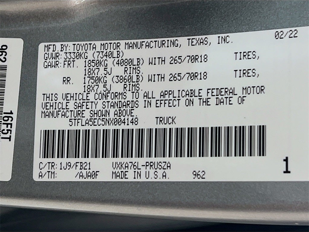 2022 Toyota Tundra SR5